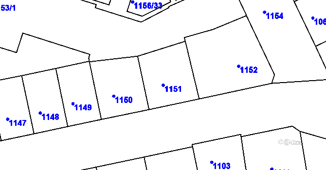 Parcela st. 1151 v KÚ Žižkov, Katastrální mapa