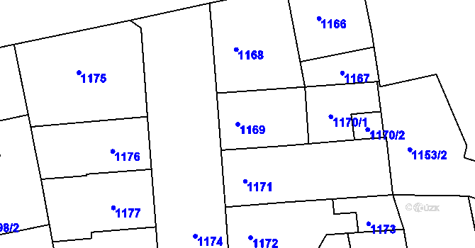 Parcela st. 1169 v KÚ Žižkov, Katastrální mapa