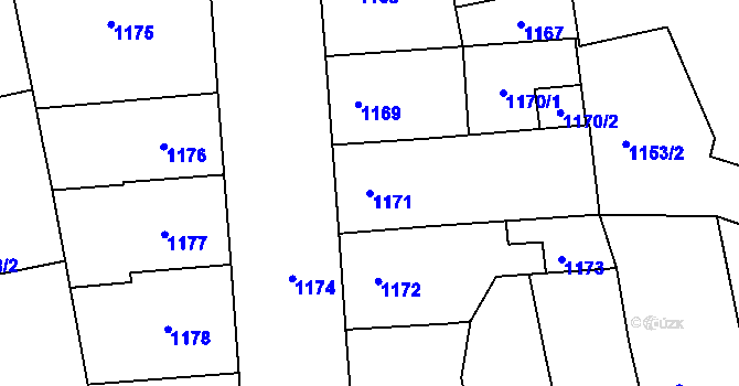 Parcela st. 1171 v KÚ Žižkov, Katastrální mapa