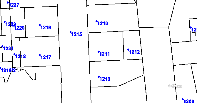 Parcela st. 1211 v KÚ Žižkov, Katastrální mapa