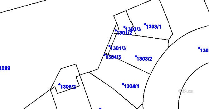 Parcela st. 1304/3 v KÚ Žižkov, Katastrální mapa