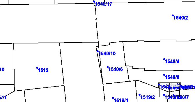 Parcela st. 1540/10 v KÚ Žižkov, Katastrální mapa