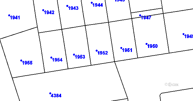 Parcela st. 1952 v KÚ Žižkov, Katastrální mapa