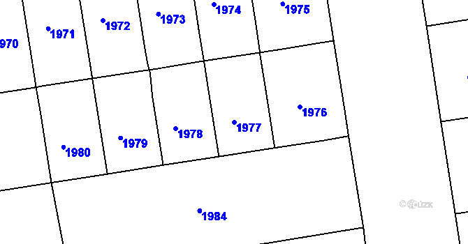 Parcela st. 1977 v KÚ Žižkov, Katastrální mapa