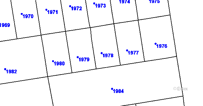 Parcela st. 1978 v KÚ Žižkov, Katastrální mapa