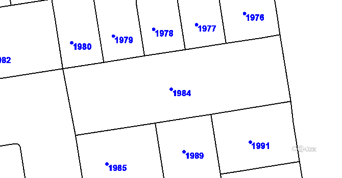 Parcela st. 1984 v KÚ Žižkov, Katastrální mapa