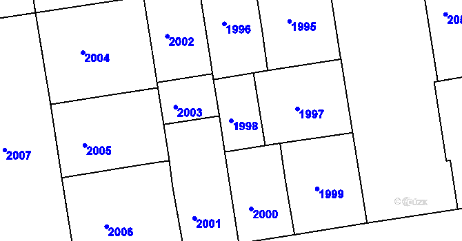 Parcela st. 1998 v KÚ Žižkov, Katastrální mapa