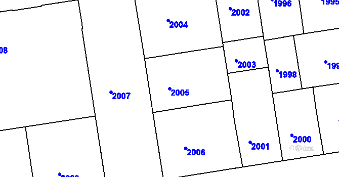 Parcela st. 2005 v KÚ Žižkov, Katastrální mapa