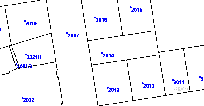 Parcela st. 2014 v KÚ Žižkov, Katastrální mapa