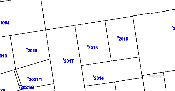 Parcela st. 2016 v KÚ Žižkov, Katastrální mapa
