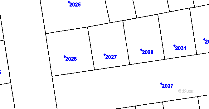 Parcela st. 2027 v KÚ Žižkov, Katastrální mapa