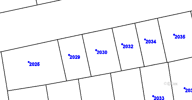 Parcela st. 2030 v KÚ Žižkov, Katastrální mapa