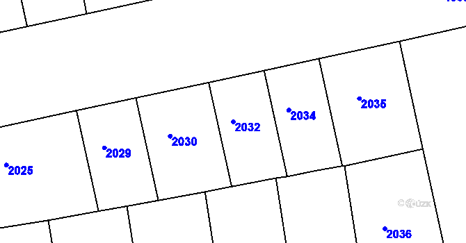 Parcela st. 2032 v KÚ Žižkov, Katastrální mapa