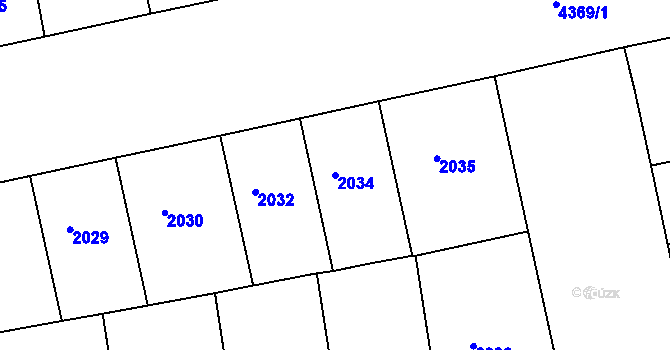 Parcela st. 2034 v KÚ Žižkov, Katastrální mapa
