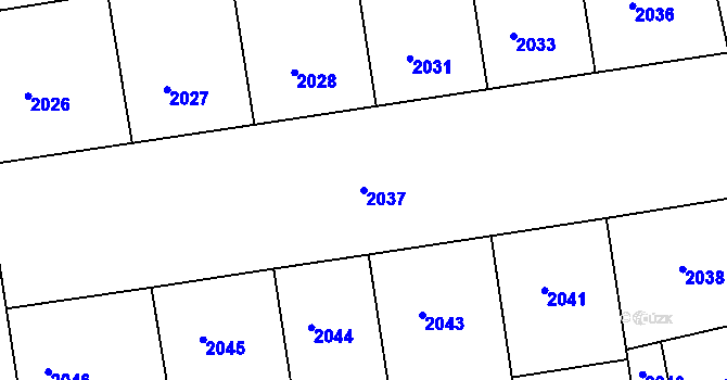 Parcela st. 2037 v KÚ Žižkov, Katastrální mapa