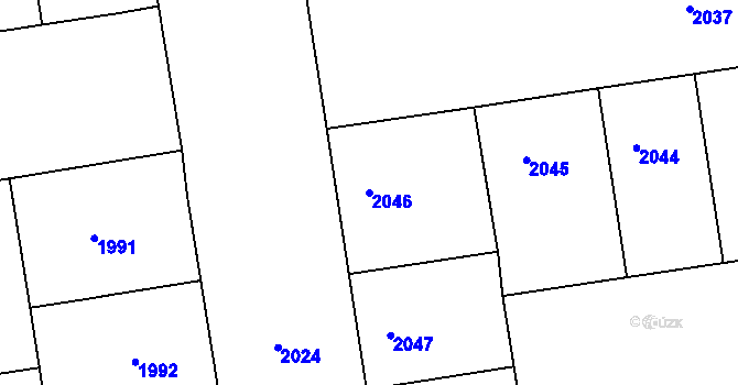 Parcela st. 2046 v KÚ Žižkov, Katastrální mapa