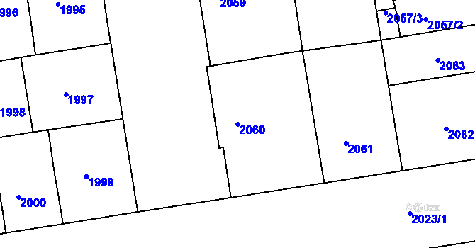 Parcela st. 2060 v KÚ Žižkov, Katastrální mapa