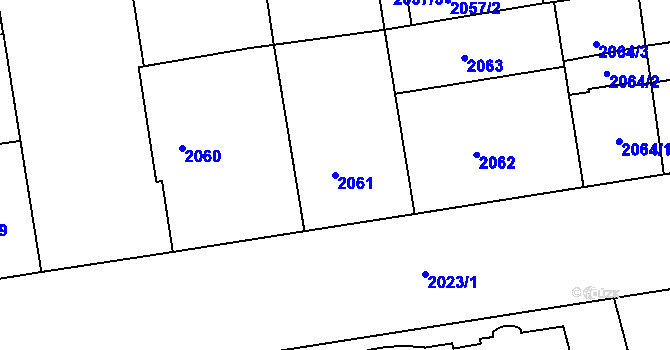 Parcela st. 2061 v KÚ Žižkov, Katastrální mapa