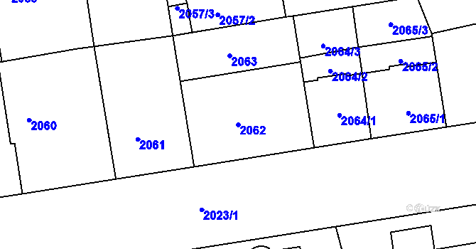 Parcela st. 2062 v KÚ Žižkov, Katastrální mapa