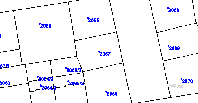 Parcela st. 2067 v KÚ Žižkov, Katastrální mapa