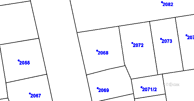 Parcela st. 2068 v KÚ Žižkov, Katastrální mapa
