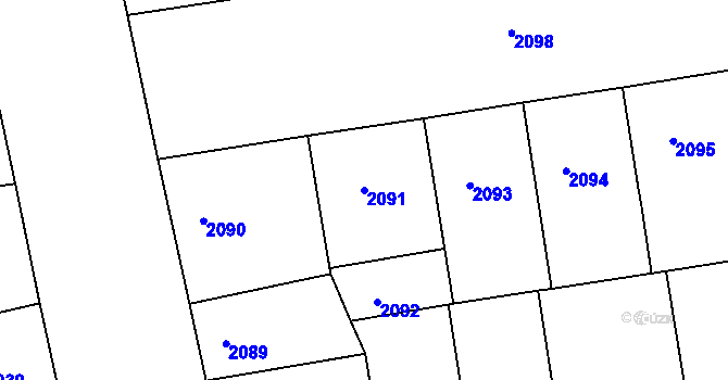 Parcela st. 2091 v KÚ Žižkov, Katastrální mapa