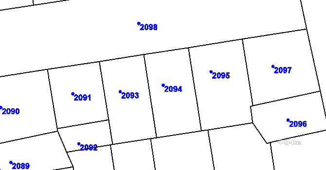 Parcela st. 2094 v KÚ Žižkov, Katastrální mapa