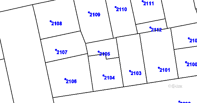 Parcela st. 2105 v KÚ Žižkov, Katastrální mapa