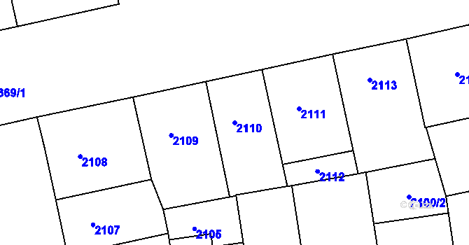 Parcela st. 2110 v KÚ Žižkov, Katastrální mapa