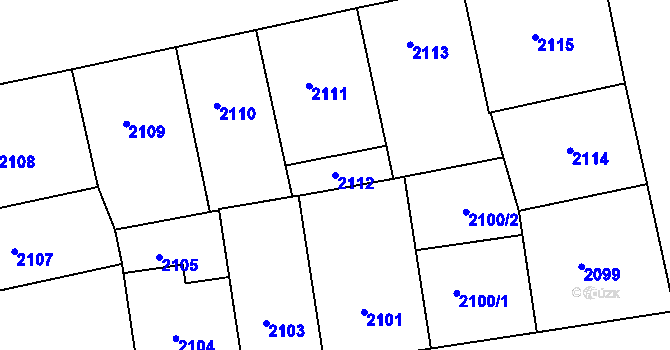 Parcela st. 2112 v KÚ Žižkov, Katastrální mapa