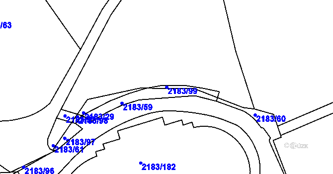 Parcela st. 2183/99 v KÚ Žižkov, Katastrální mapa