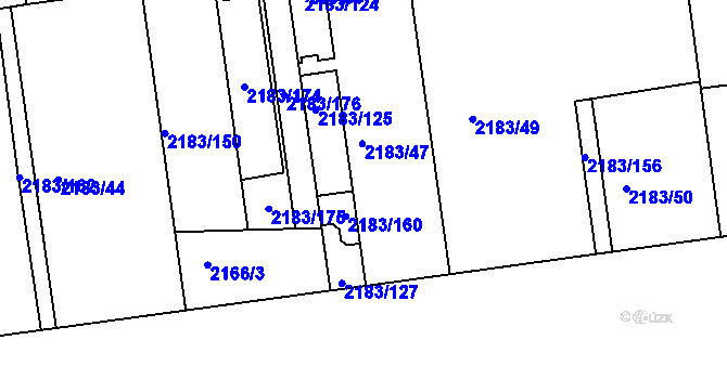Parcela st. 2183/112 v KÚ Žižkov, Katastrální mapa