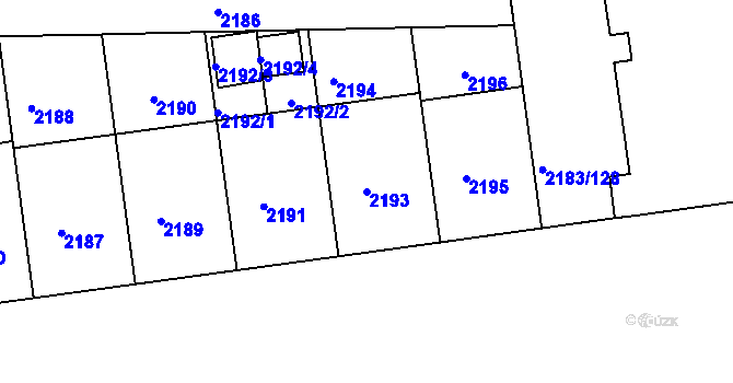 Parcela st. 2193 v KÚ Žižkov, Katastrální mapa