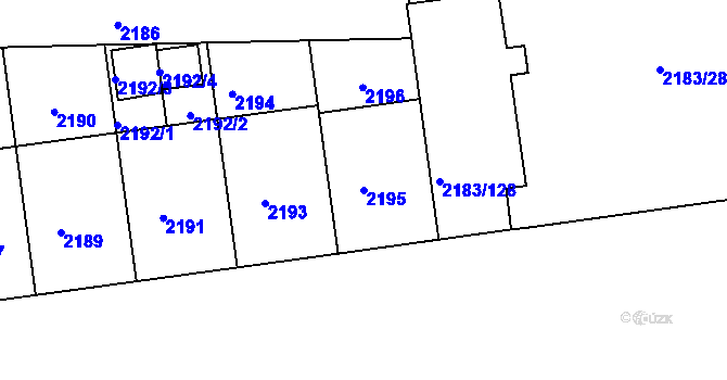 Parcela st. 2195 v KÚ Žižkov, Katastrální mapa