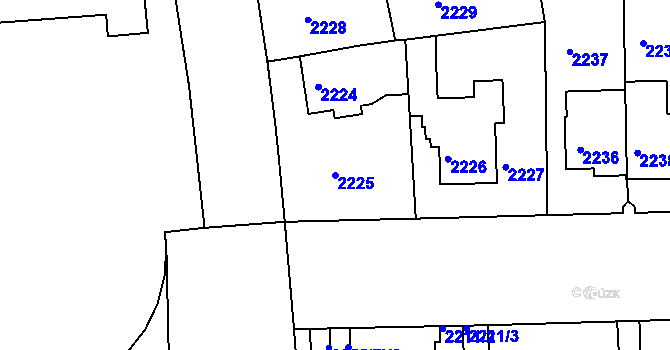 Parcela st. 2225 v KÚ Žižkov, Katastrální mapa