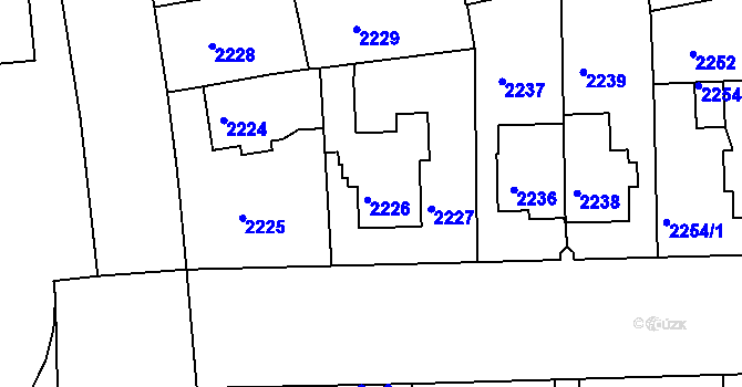 Parcela st. 2226 v KÚ Žižkov, Katastrální mapa