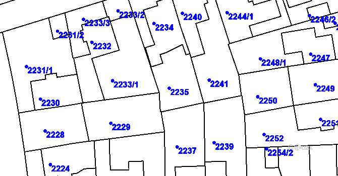 Parcela st. 2235 v KÚ Žižkov, Katastrální mapa