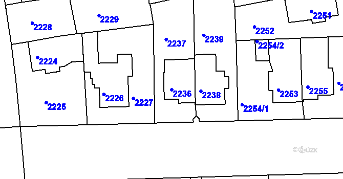 Parcela st. 2236 v KÚ Žižkov, Katastrální mapa