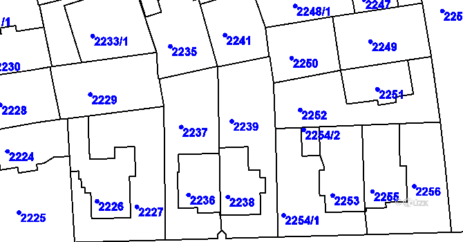 Parcela st. 2239 v KÚ Žižkov, Katastrální mapa