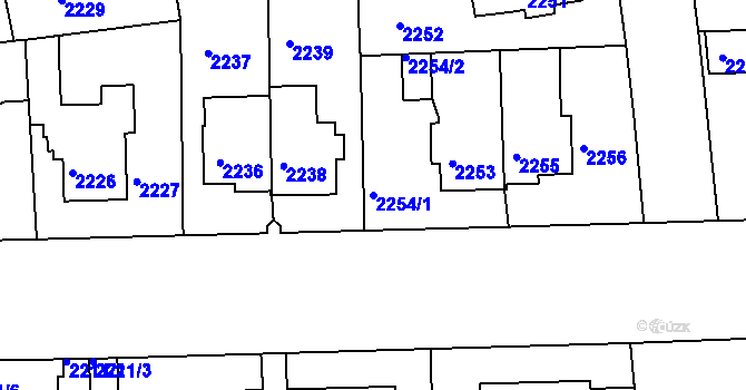 Parcela st. 2254/1 v KÚ Žižkov, Katastrální mapa