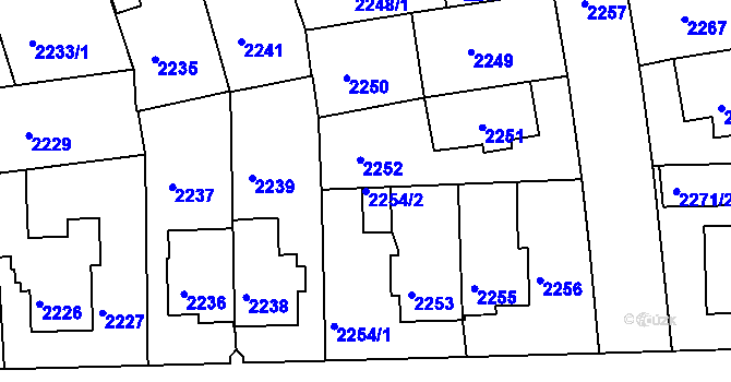 Parcela st. 2254/2 v KÚ Žižkov, Katastrální mapa