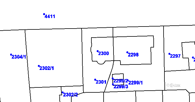 Parcela st. 2300 v KÚ Žižkov, Katastrální mapa