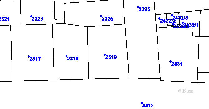 Parcela st. 2319 v KÚ Žižkov, Katastrální mapa