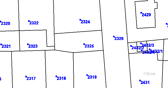 Parcela st. 2325 v KÚ Žižkov, Katastrální mapa