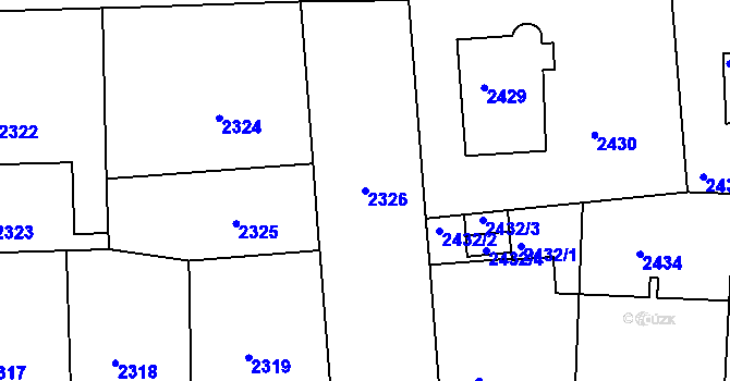 Parcela st. 2326 v KÚ Žižkov, Katastrální mapa