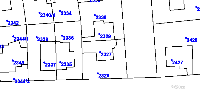 Parcela st. 2327 v KÚ Žižkov, Katastrální mapa