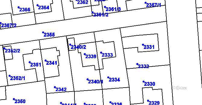 Parcela st. 2333 v KÚ Žižkov, Katastrální mapa