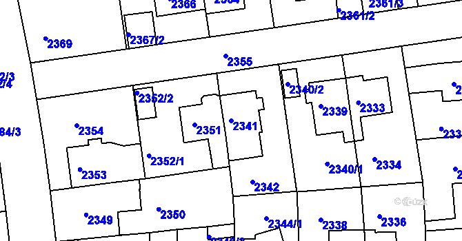 Parcela st. 2341 v KÚ Žižkov, Katastrální mapa