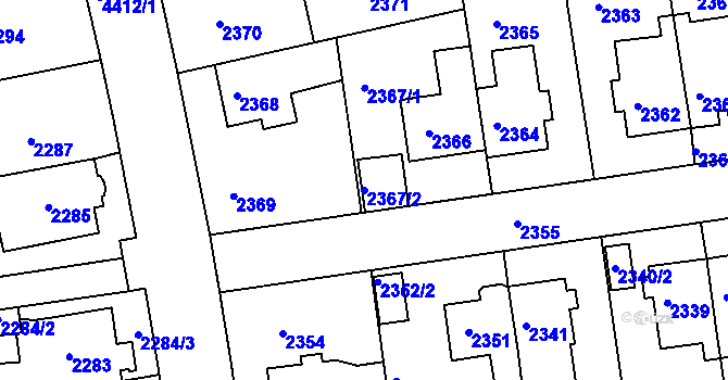 Parcela st. 2367/2 v KÚ Žižkov, Katastrální mapa