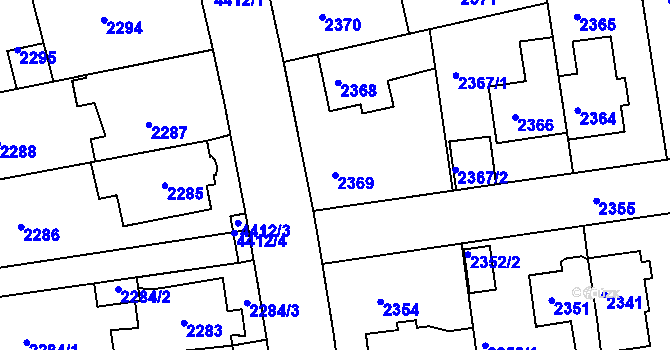 Parcela st. 2369 v KÚ Žižkov, Katastrální mapa